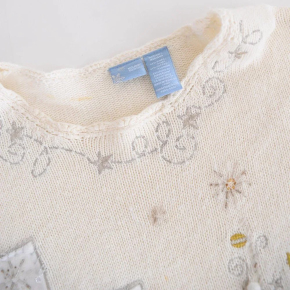 Vintage Holiday Editions Cream with Holiday Design Crewneck Sweater - Picture 13 of 14